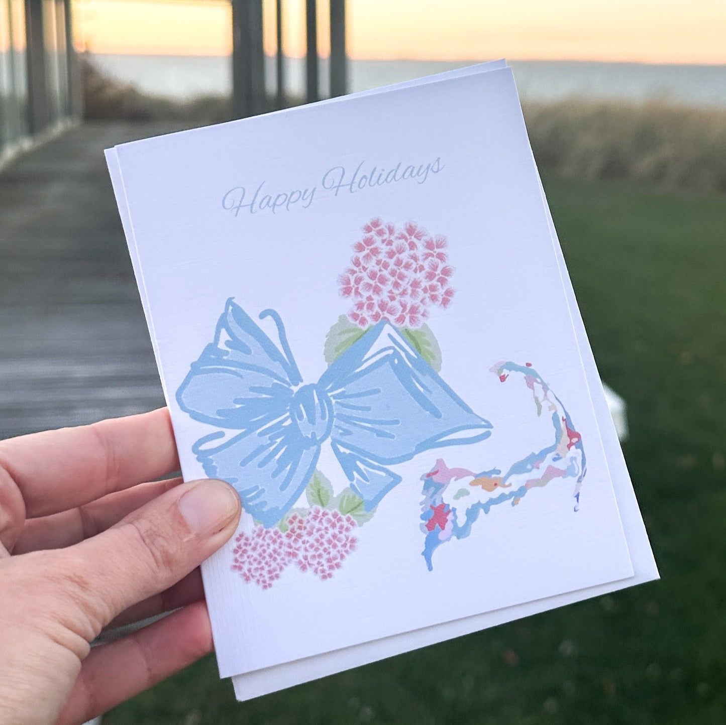 Cape Cod Fancy Holiday Pastel Card Box Set of 3