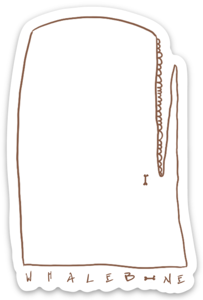 Chocolate Whimsical Whale whaleBONE Stickers