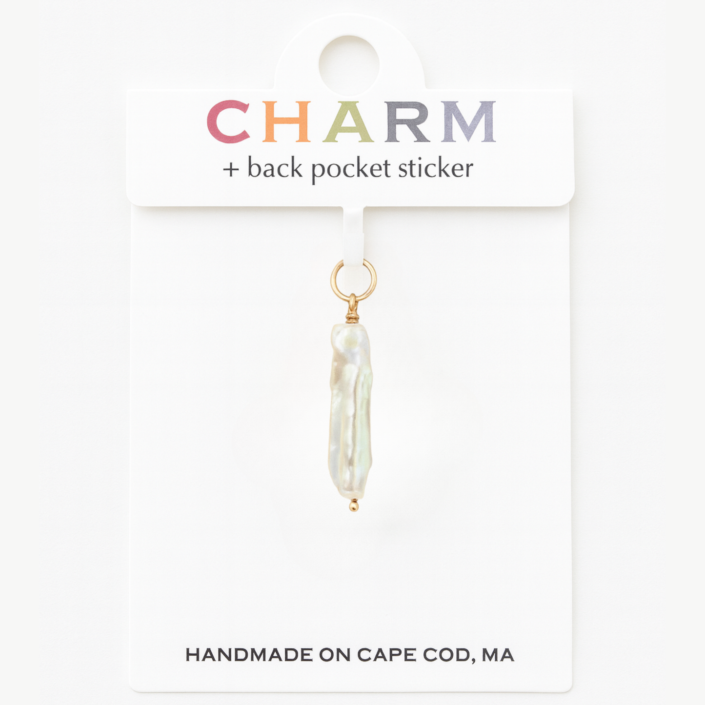 Long Pearl Hoop and Chain Charms