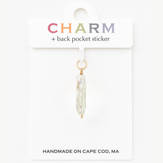 Long Pearl Hoop and Chain Charms