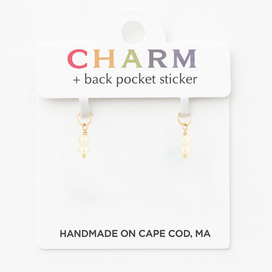 Double Pearl Hoop and Chain Charms