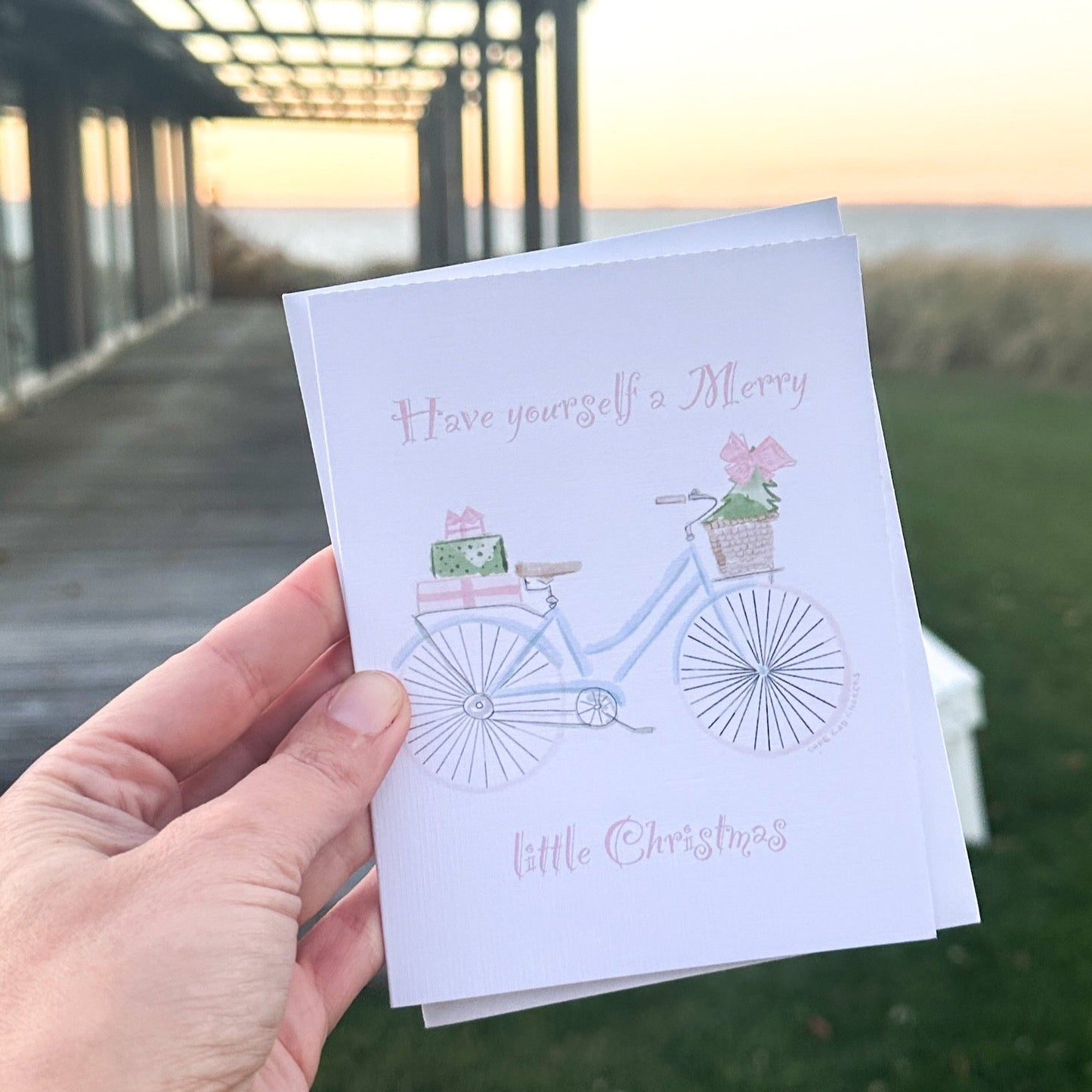 Cape Cod Fancy Holiday Pastel Card Box Set of 3