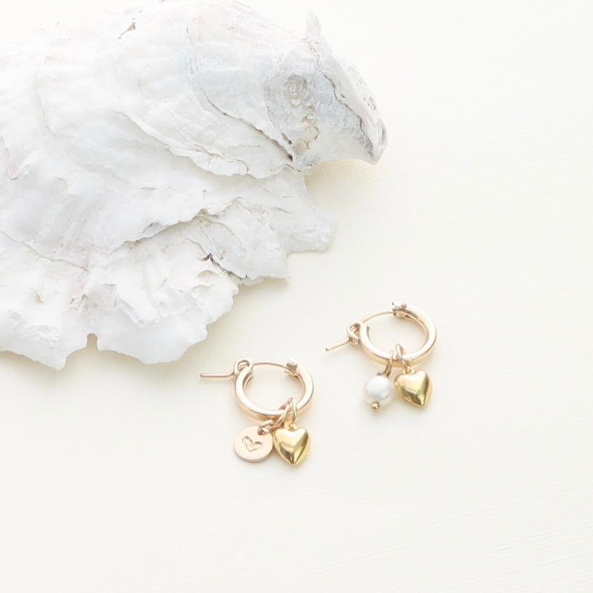 Puffy Heart Hoop and Chain Charms