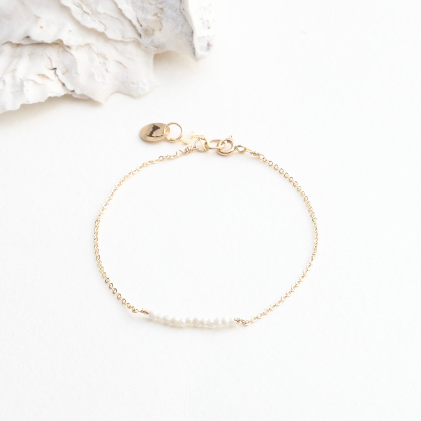 Tiny Dainty Pearl Cluster Bracelet