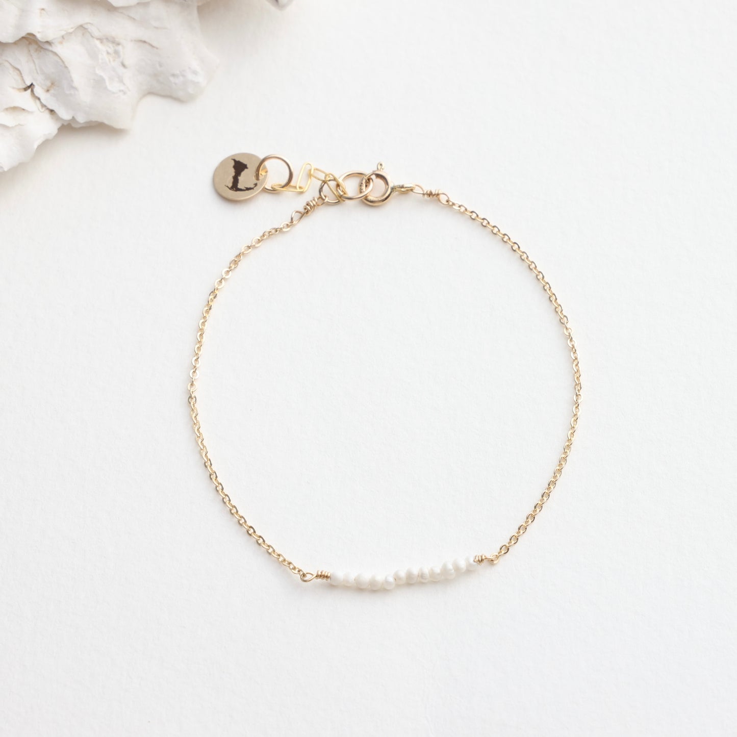 Tiny Dainty Pearl Cluster Bracelet