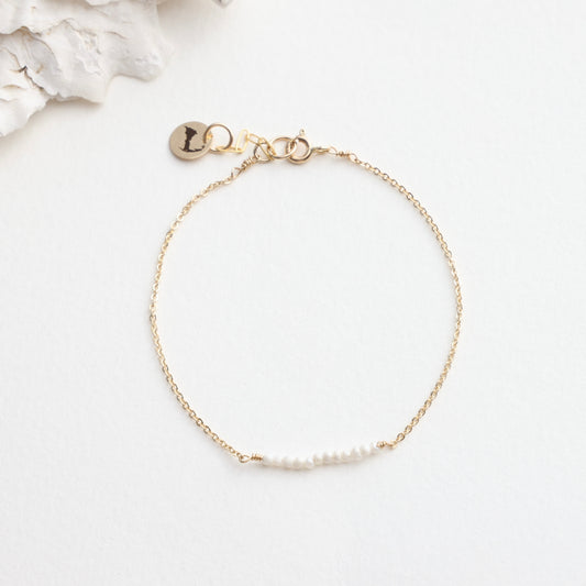 Tiny Dainty Pearl Cluster Bracelet