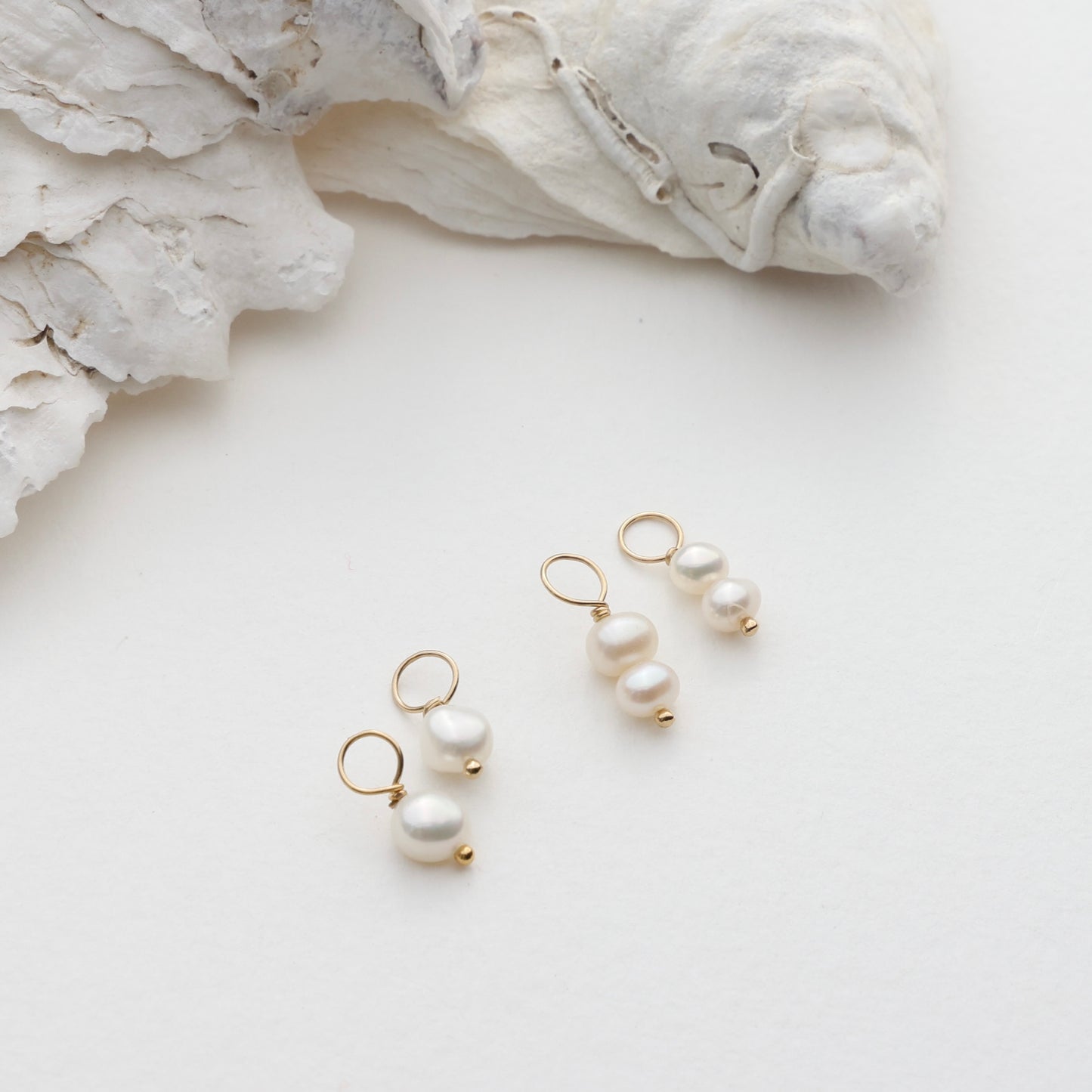 Pearl Hoop and Chain Charms