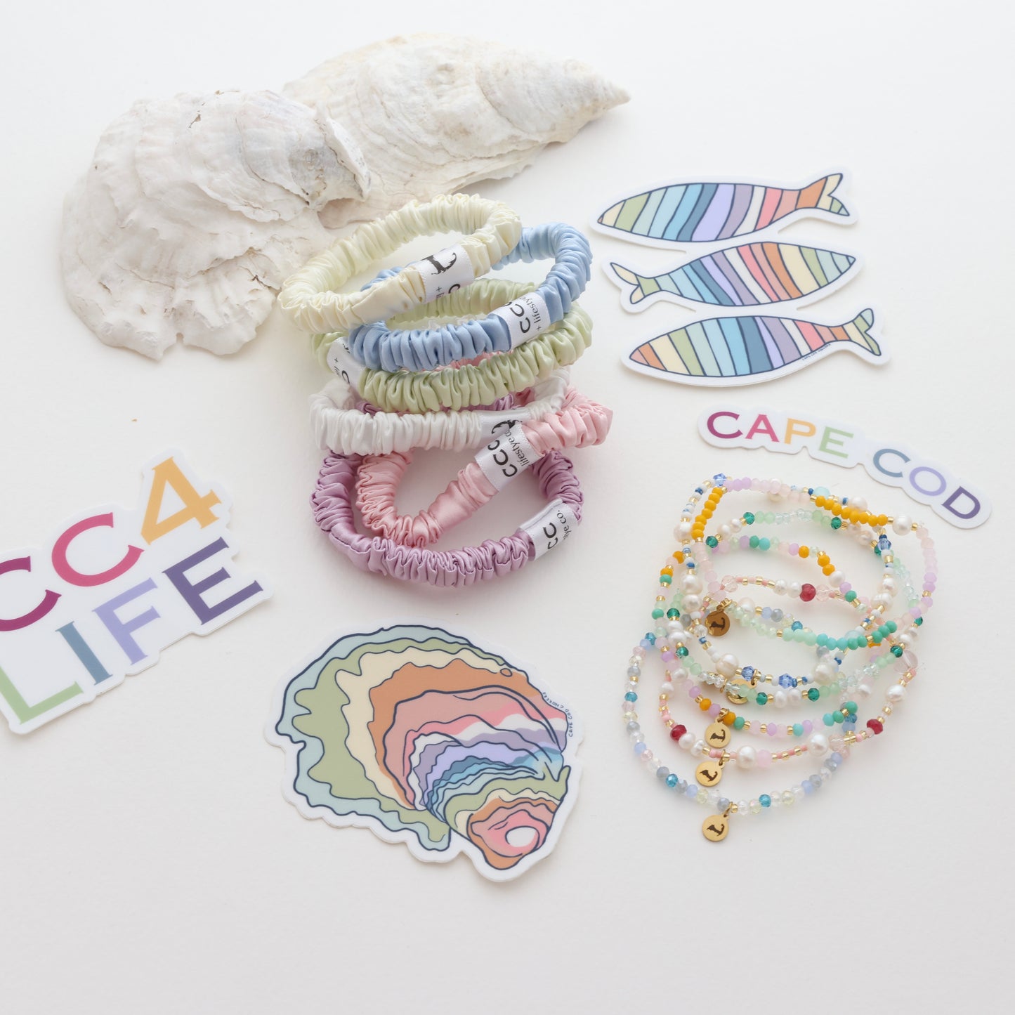 NEW!! 100% Silk Cape Cod Life Scrunchies