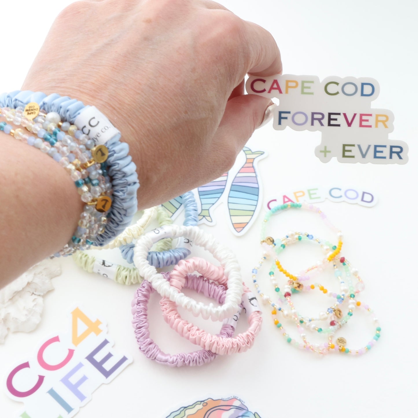 NEW!! 100% Silk Cape Cod Life Scrunchies