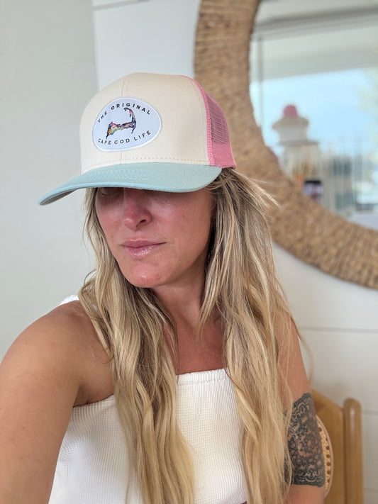 Cape Cod Wide Brim Pastel Trucker Cap