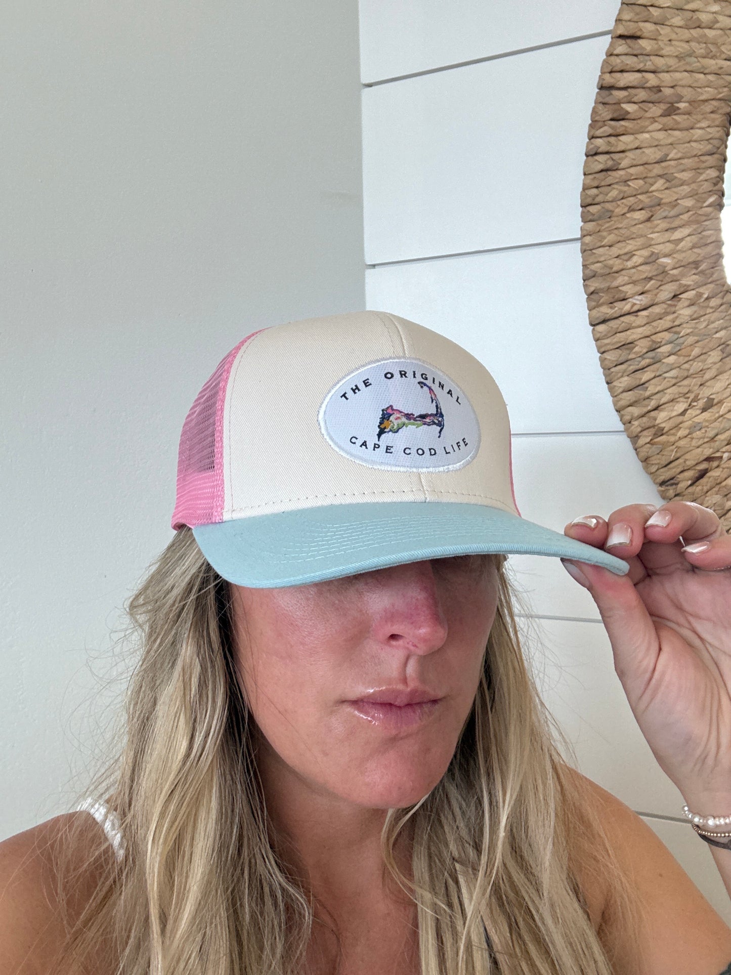 Cape Cod Wide Brim Baby Blue Trucker Cap