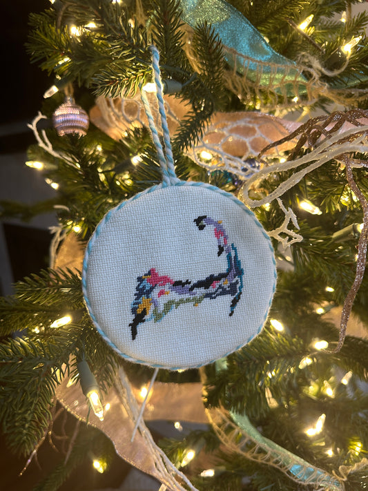Cape Cod Needlepoint Embroidered Ornament