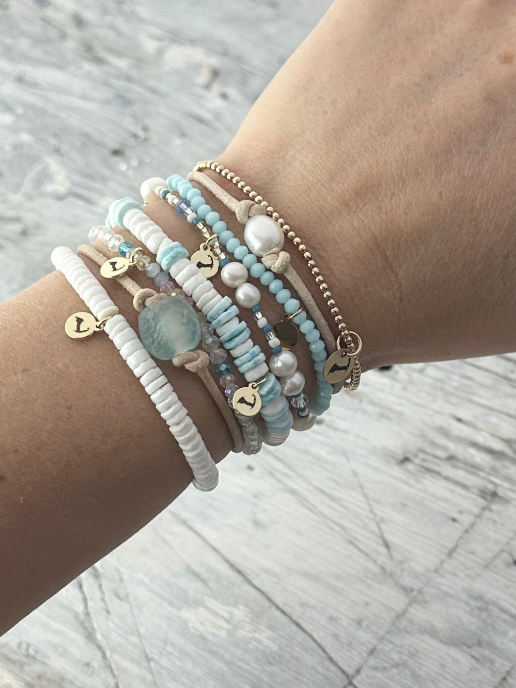 NEW!! Bitty Pearl Leather Bracelet