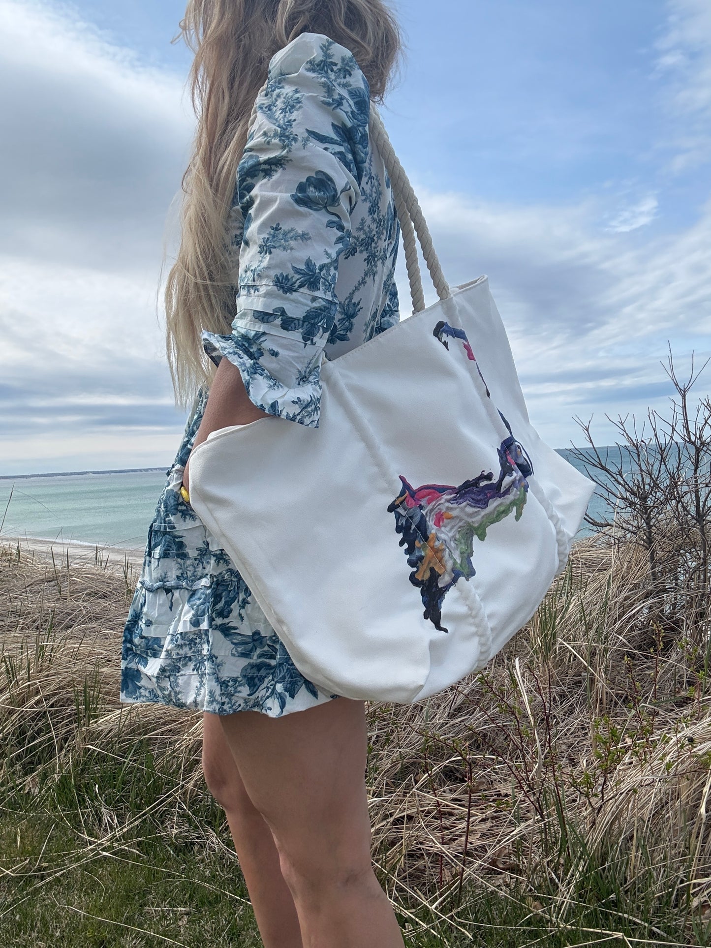 NEW!! Dockside Cape Cod Cotton Canvas Large Bag