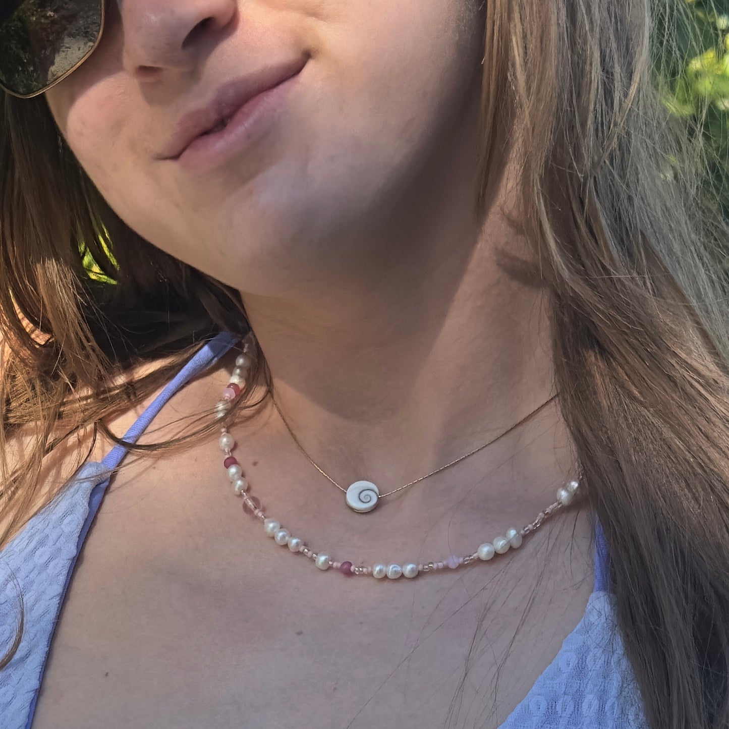 NEW!! Aquinnah Pearl and Multicolor Bead Choker