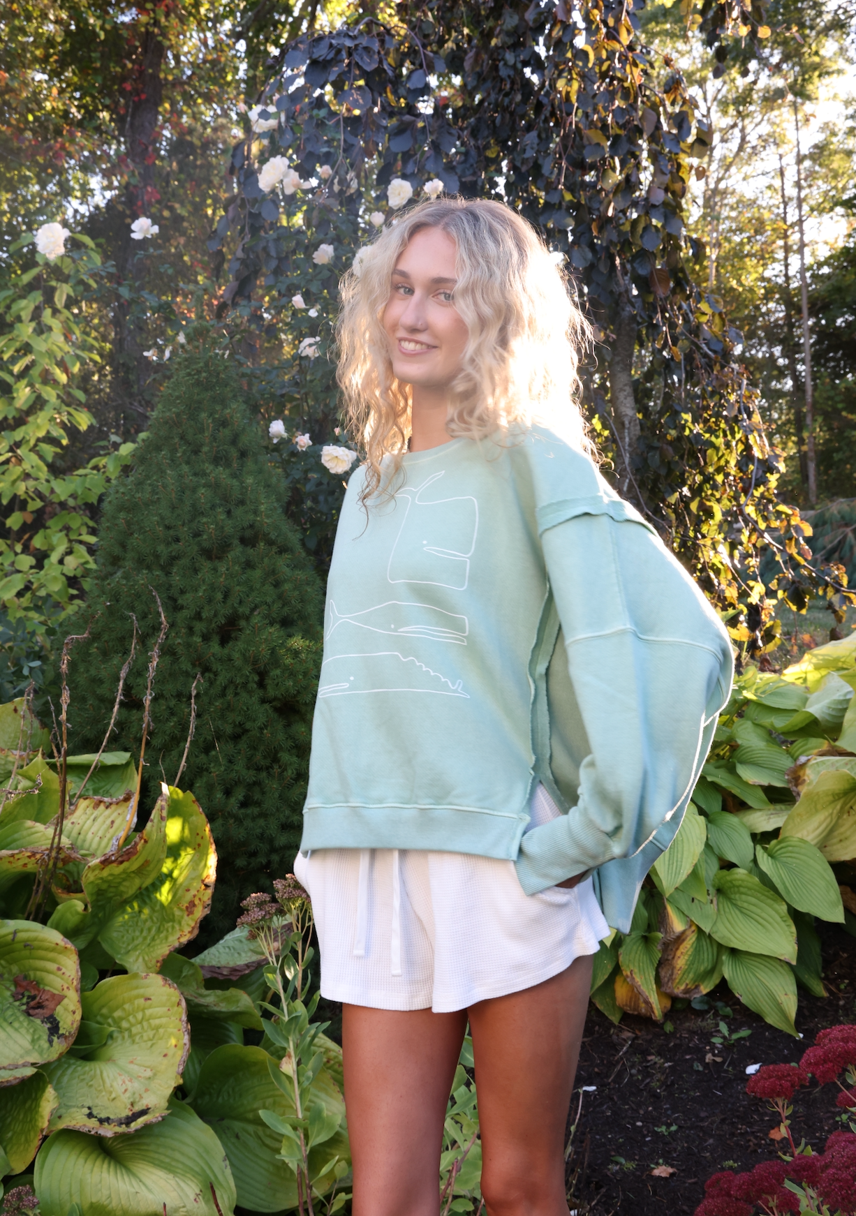 NEW!! Oversized Triple Whale Light Green