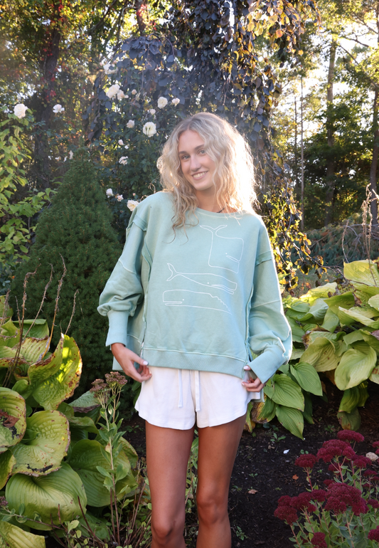 NEW!! Oversized Triple Whale Light Green