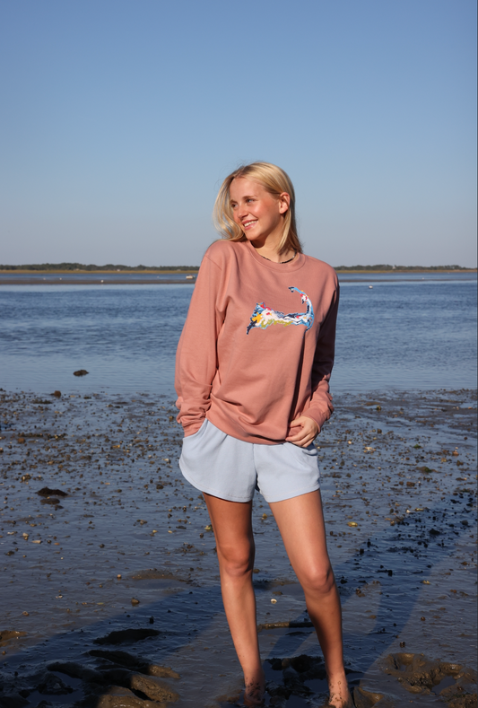 NEW!! Cape Cod Abstract Map Crewneck Fleece