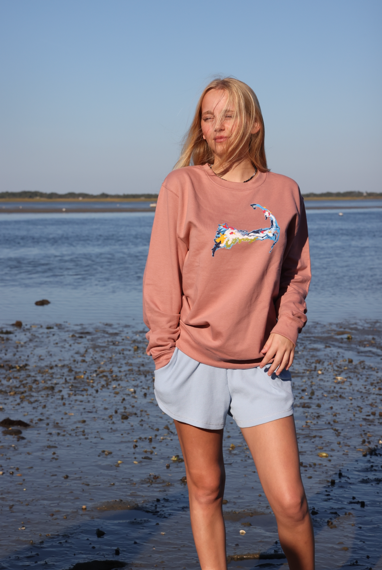 NEW!! Cape Cod Abstract Map Crewneck Fleece