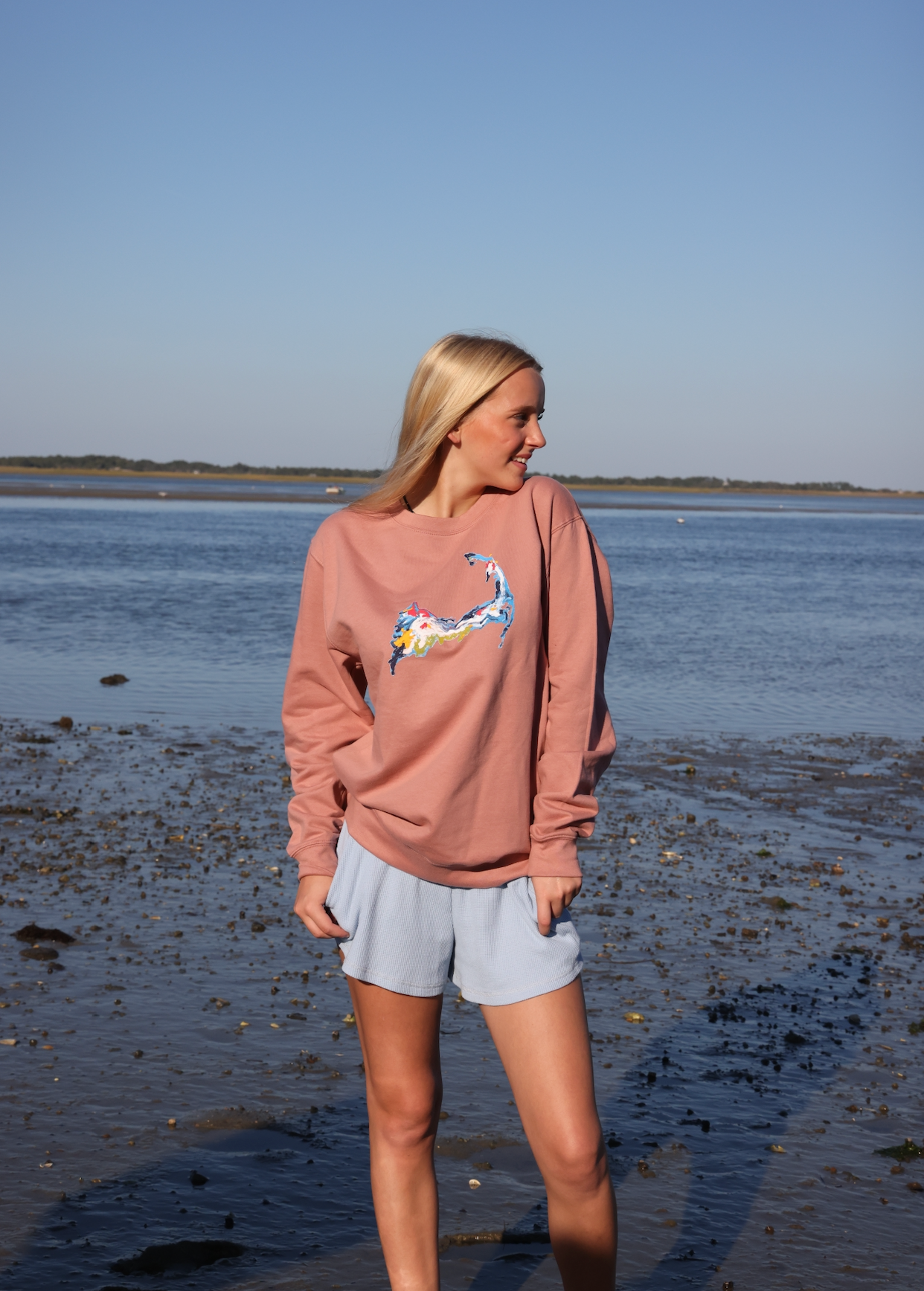 NEW!! Cape Cod Abstract Map Crewneck Fleece