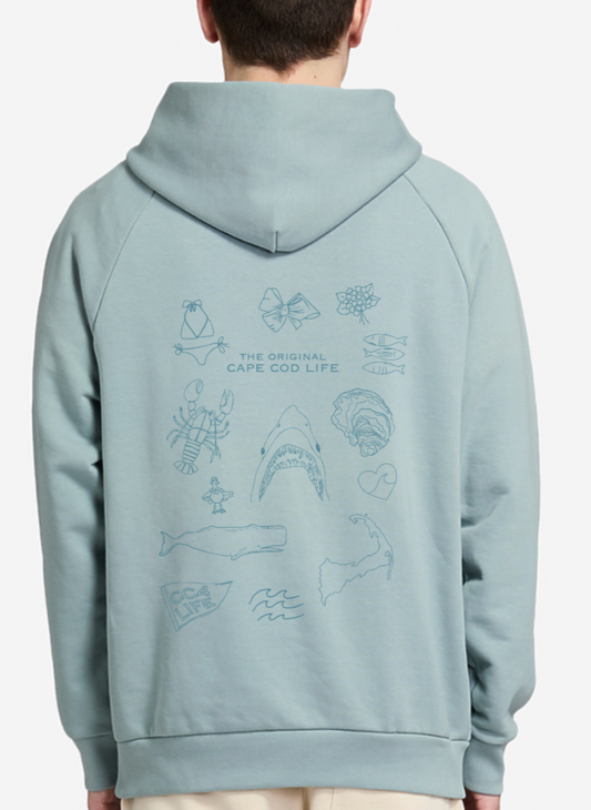 NEW!! CC4Life Cape Icon Hoodie heavy Weight Dusty Aqua