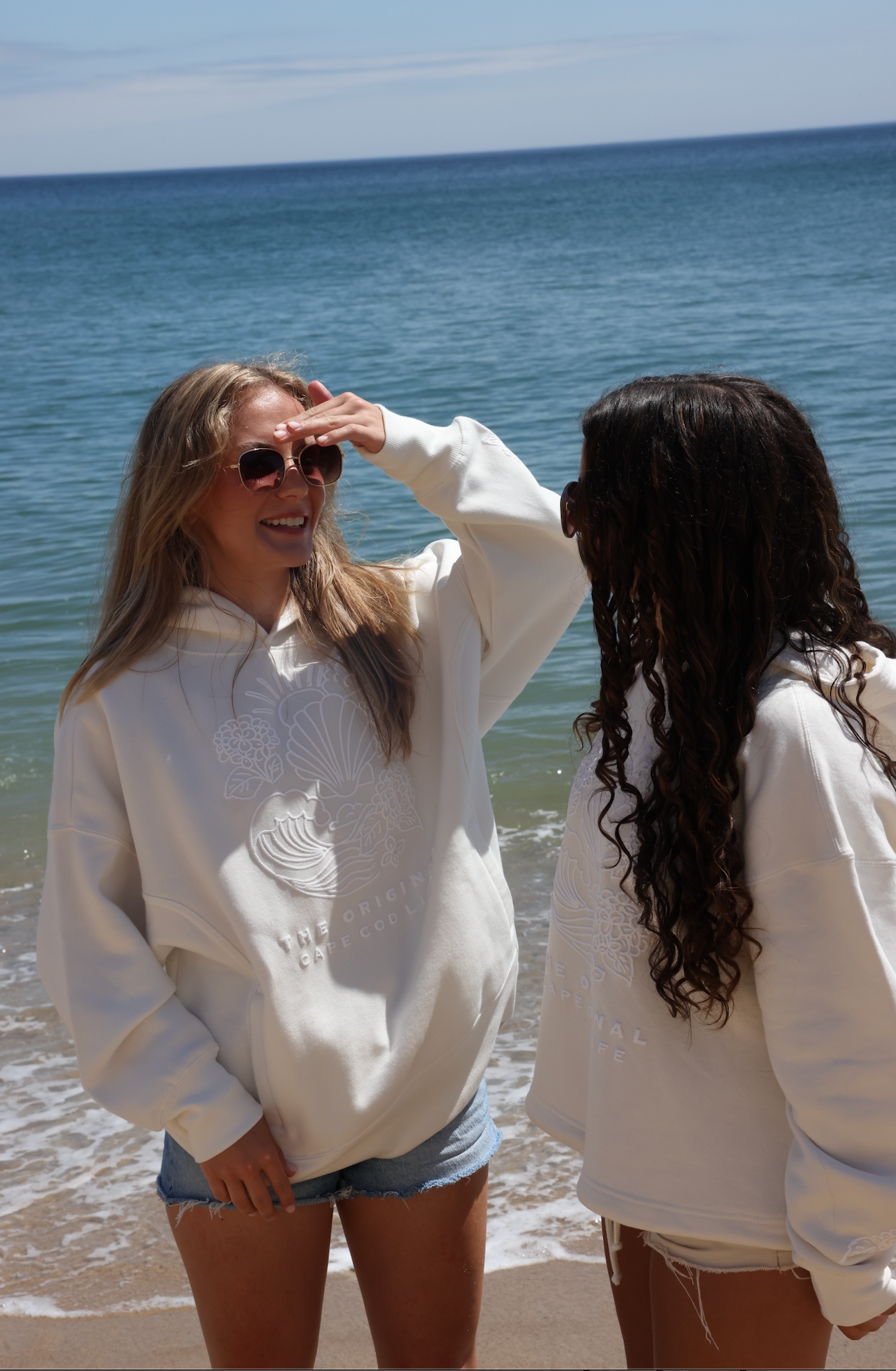 Cape Cod Puff Hoodie White Full Length