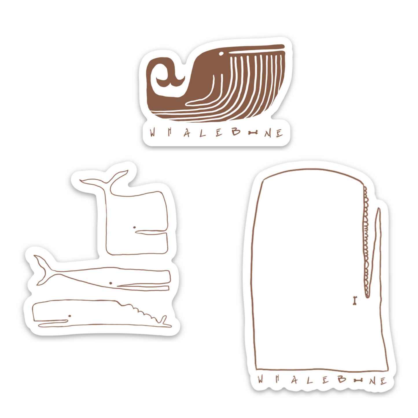 Chocolate Whimsical Whale whaleBONE Stickers