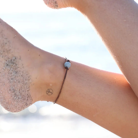 Single Stone Leather Anklet