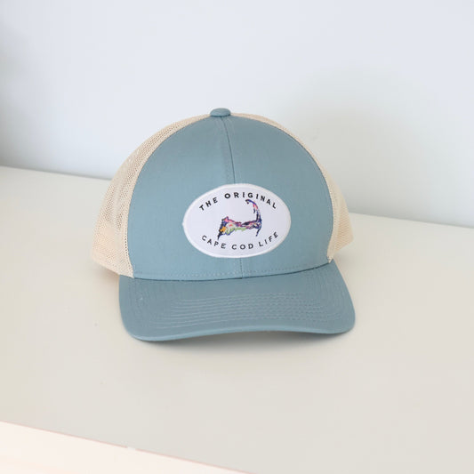 Cape Cod Wide Brim Baby Blue Trucker Cap