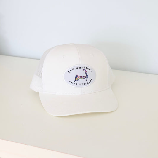 Cape Cod Wide Brim White Trucker Cap
