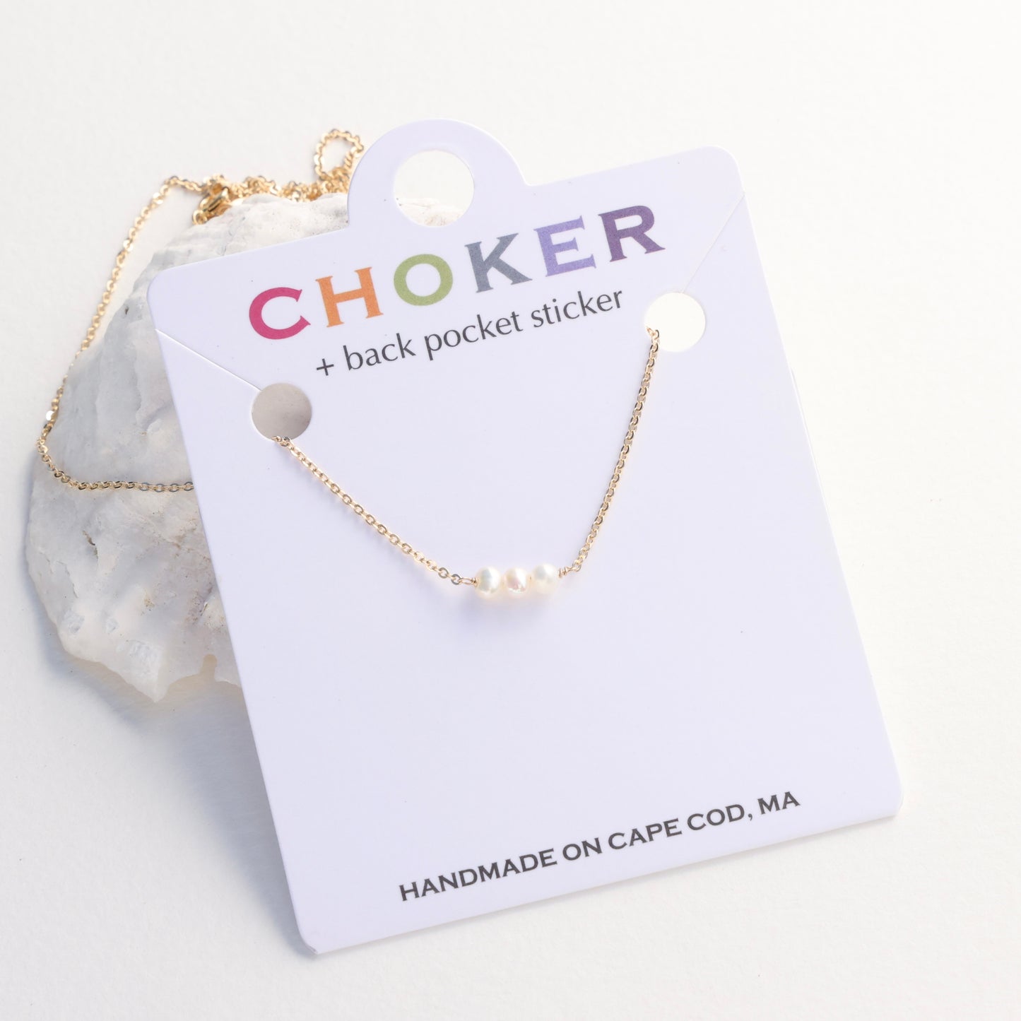 Triple Dainty Pearl Choker