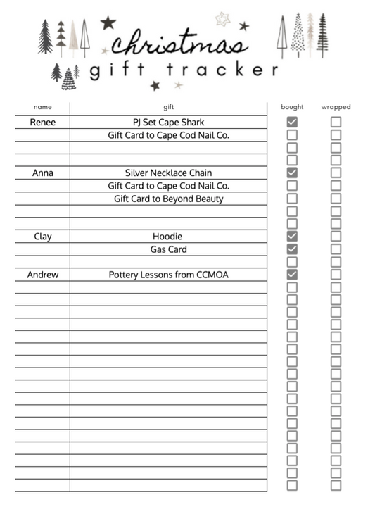 Final  CHRISTMAS GIFT TRACKER PRINTABLE + GOOGLE SHEET