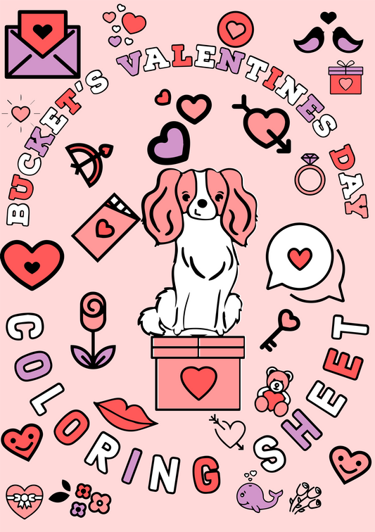 FREEBIE!! Official Bucket the Dog Valentine's Coloring Sheet