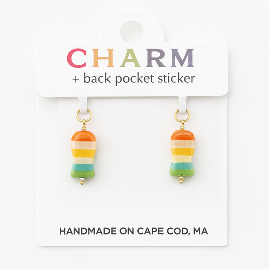 C-Breeze Treasure X CCC Handmade Fish Hoop and Chain Charms Sunset Pair