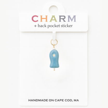 C-Breeze Treasure X CCC Handmade Fish Hoop and Chain Charms Blue Single