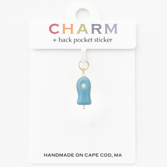 C-Breeze Treasure X CCC Handmade Fish Hoop and Chain Charms Blue Single