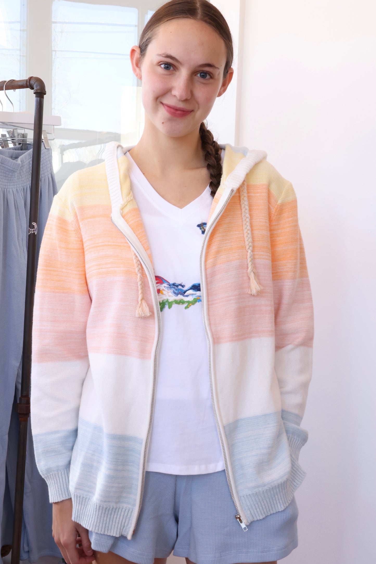 Zip Up Sunset Beach Sweater