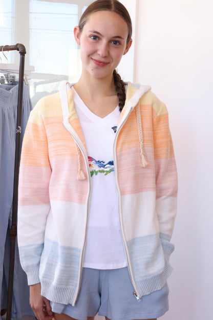 Zip Up Sunset Beach Sweater