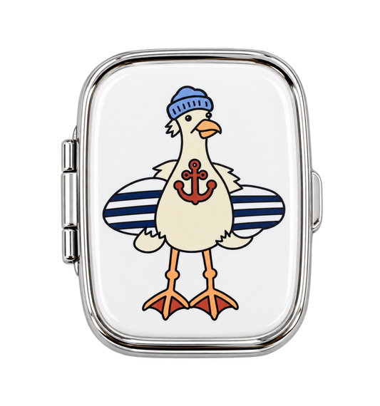 Surfer Seagull Little Treasure Pill Box