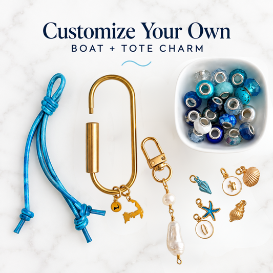 Customize YOU OWN Cape Cod Boat + Tote Charm