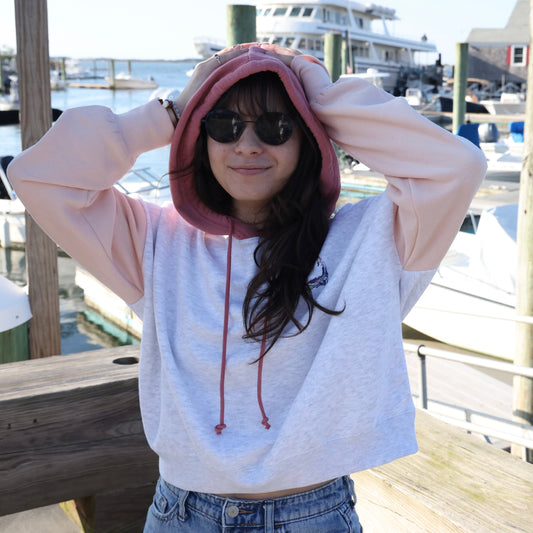 Cape Cod Mid Crop Hoodie Color Block