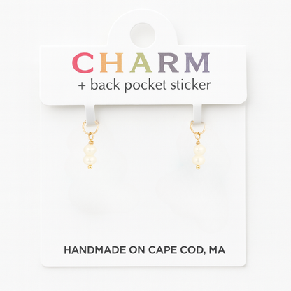 Double Pearl Hoop and Chain Charms