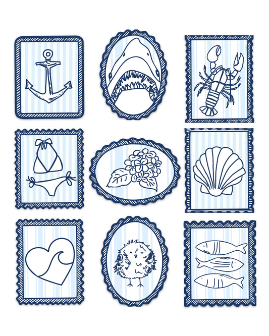 Icon Stamp Coastal Stickers
