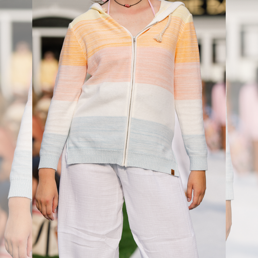 Zip Up Sunset Beach Sweater