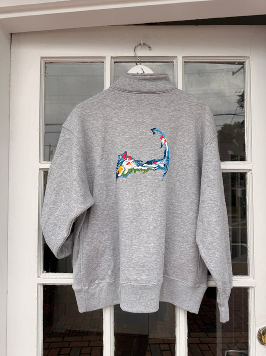 Cape Cod Abstract Mockneck Zip