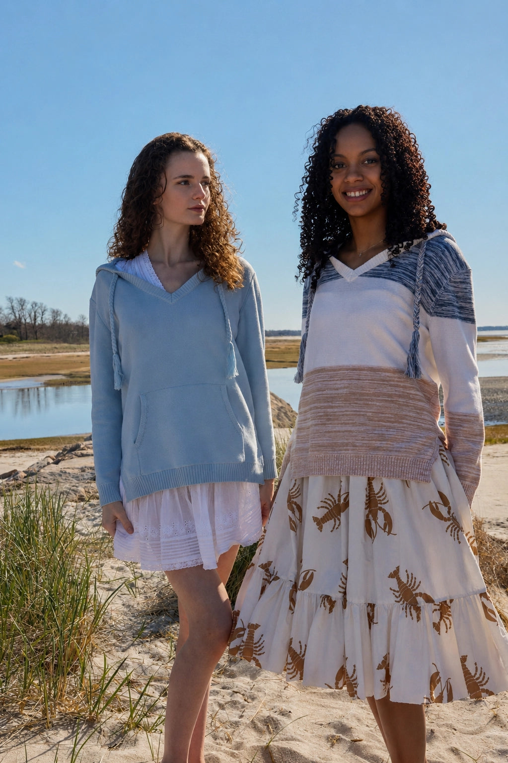 Classic Coastal Hooded Beach Sweater