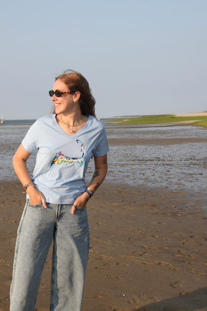 NEW!! Cape Cod Navy V-Neck Tee - Blue Soul