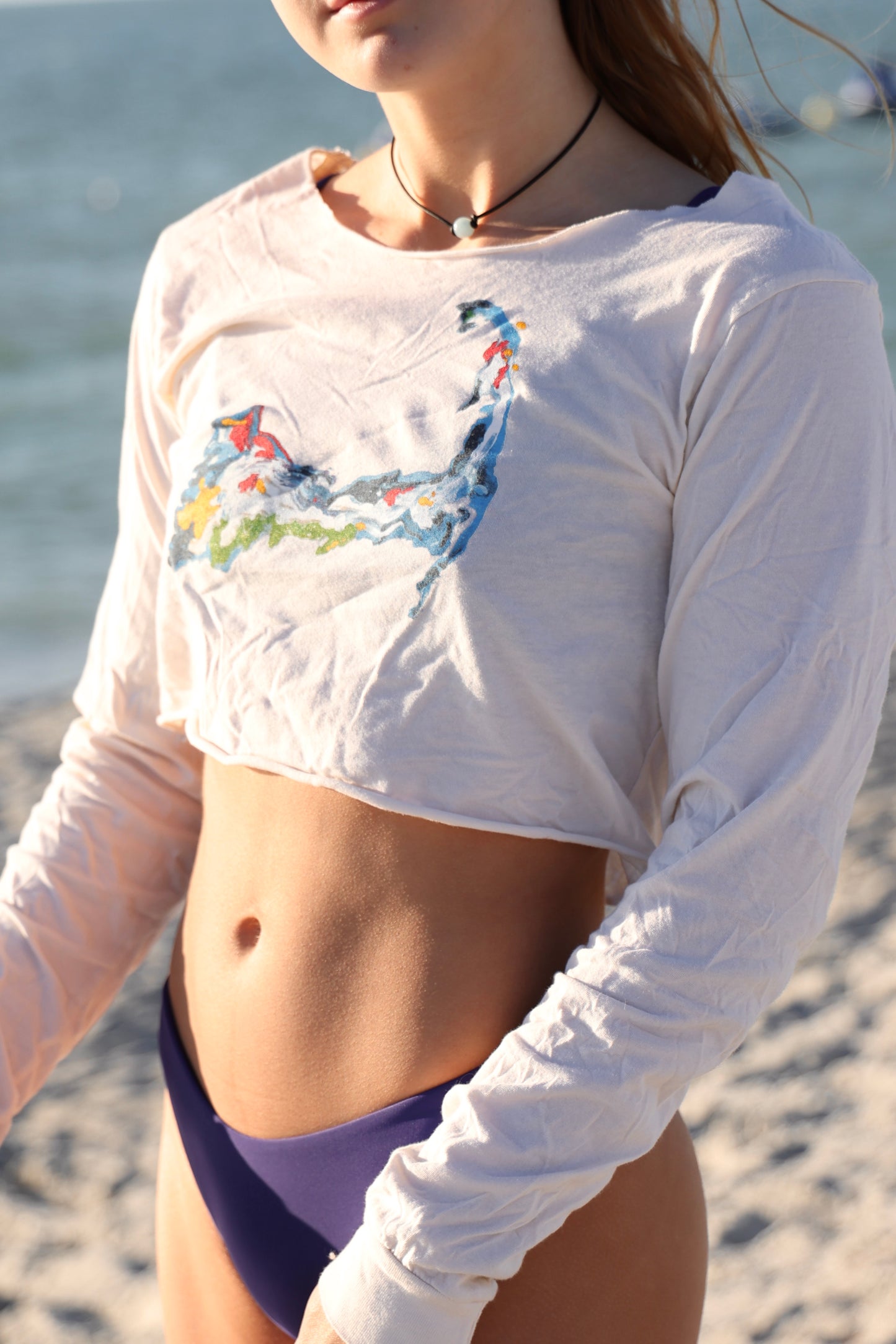 Aquamarine Leather Choker