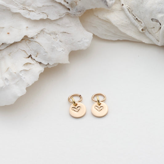 Heart Disk Hoop and Chain Charms