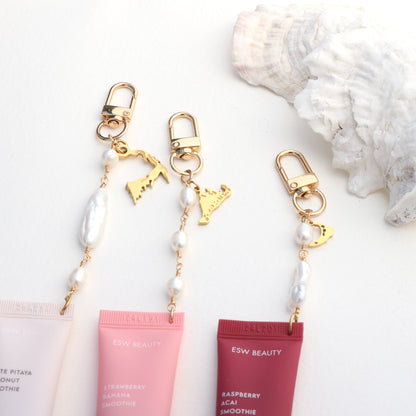 NEW!! Strawberry Banana Smoothie Lip Gloss + Pearl Chain